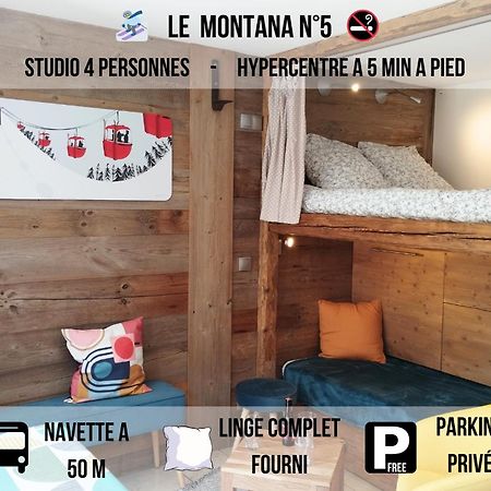 Le Montana - Studio Rue Du Centre - Cosy Et Montagnard - Navette Ле-Гет Экстерьер фото