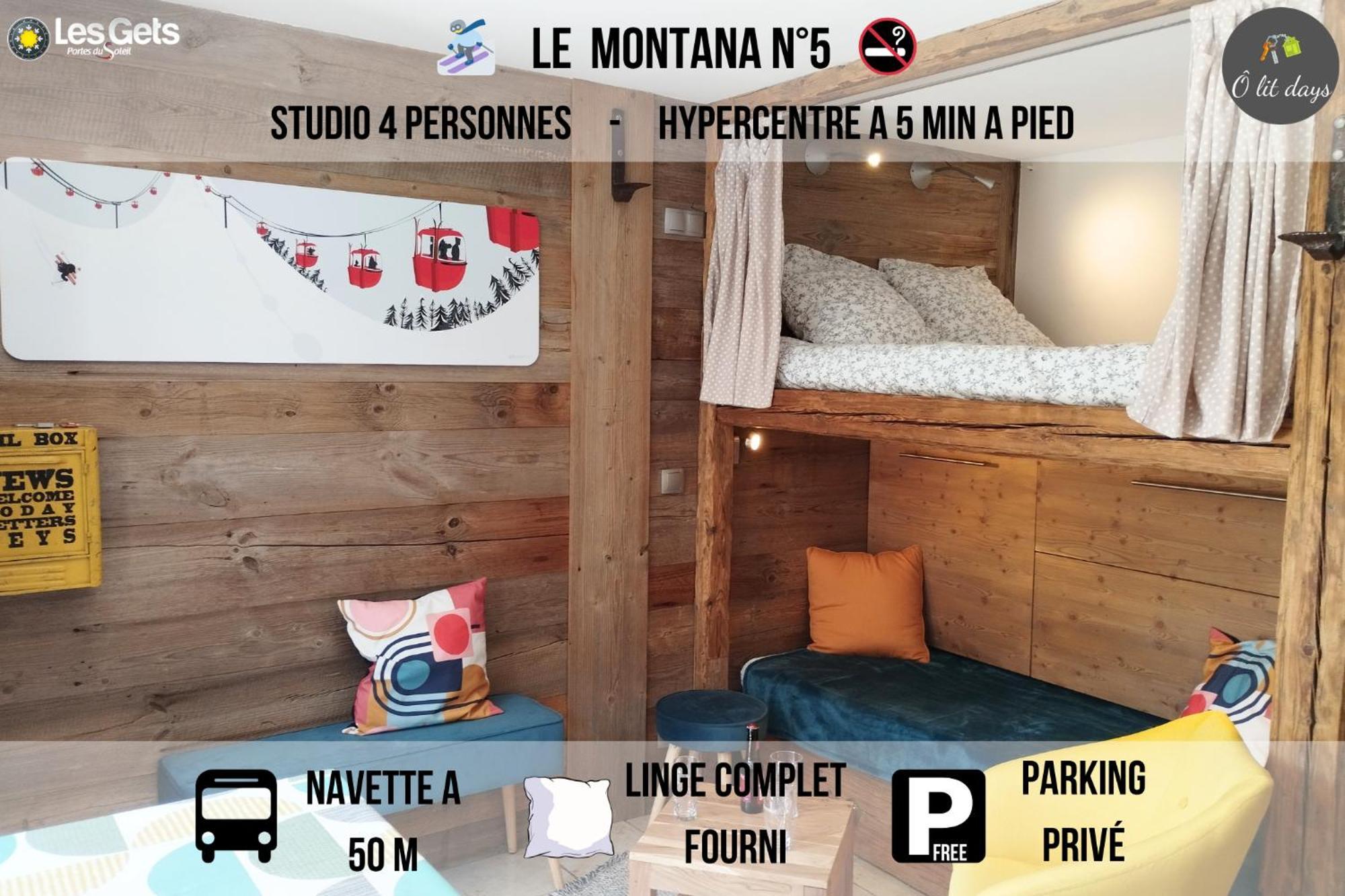 Le Montana - Studio Rue Du Centre - Cosy Et Montagnard - Navette Ле-Гет Экстерьер фото